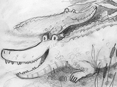 gator sketch alligator gator swamp