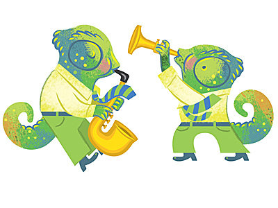 Chameleons chameleon saxophone trumpet