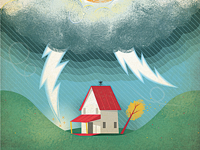 Show Poster (bottom half) cloud house lightning storm wind