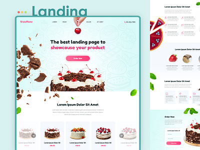 Cakes Landing Page UX/UI design landing ui ux uxui web design