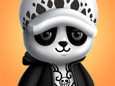 Panda Law cute design emote graphic design illustration nft vector