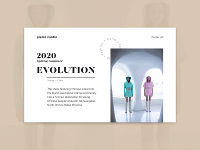 Pierre Cardin concept design fashion design minimal typography ui ux web webdesign white