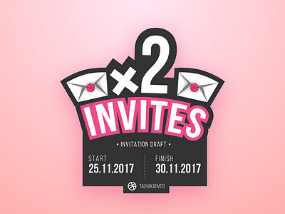 x2 Dribbble Invites draft dribbble dribbblers giveaway invitation invite invites