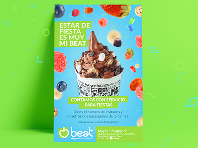 Beat blue froyo graphic design poster yogurt