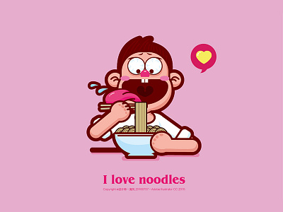 I love noodles illustration