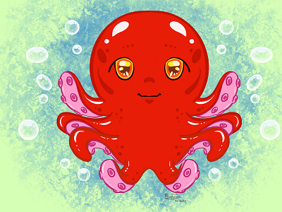 Poulpy the octopus graphic design illustration