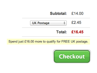 Postage Dropdown in Cart