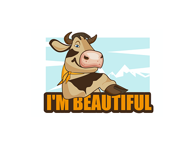 Beautiful Cow beauty logo branding cartoon cow cows design illustration logo maskot milk package packaging packaging design shutterstock sticker stock vector