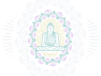 Budda Logo asian branding budda cartoon design flat illustration logo logo design logodesign logotype massage massage logo religion religious spa logo sticker thai thailand vector