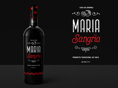 Sangria Bottle Label bottle design branding design illustration label label design lettering lettering logo old sangria typography vector vintage label vintage logo wine