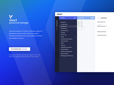 Homepage draft app blue password redesign vault
