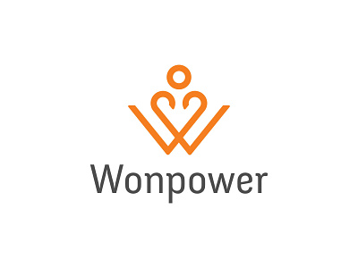 "Wonpower" Logo Design best clean logo brand logo clean app logo clean logo clean web logo fresh logo minimal logo minimalist brand identity minimalist brand logo minimalist logo simple logo