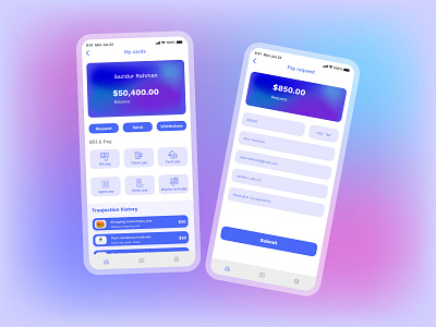 Virtual Wallet Mobile UI Design