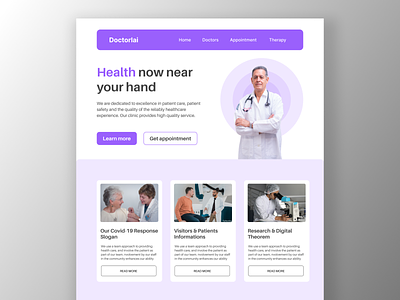 Medical website UI design