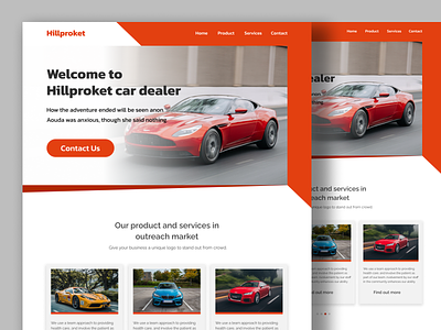 Hillproket car website UI design