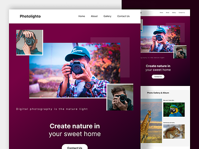 Photography website UI design