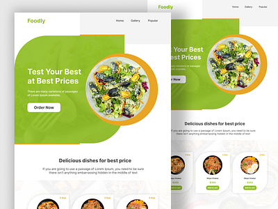 Foodly food website UI design