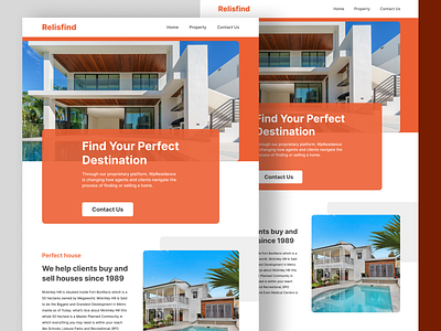 Relisfind Real estate website UI Design