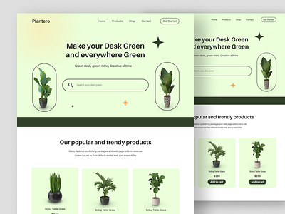 Plantero website UI design