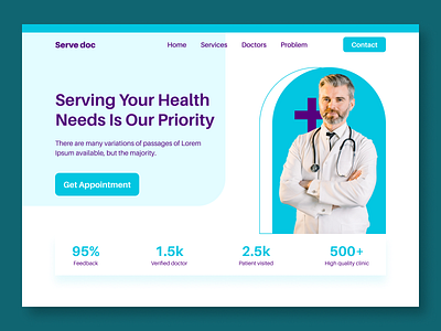 Medical website hero UI design