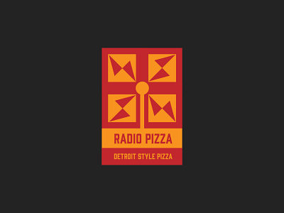 Tune in for Radio Pizza Logo brand identity clever flat identity logo minimalist pizza radio red square vintage logo visual identity yellow