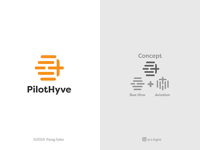 PilotHyve Logo brand identity branding clever exploration flat icon identity logo minimalist modern