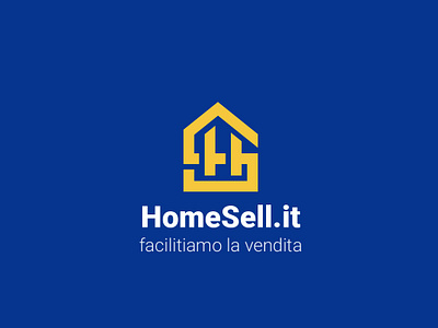 Homesell.It Logo flat letter h letter s logo minimalist modern negative space vector