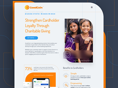 A new approach to a landing page banking goodcoin landing page one pager orange