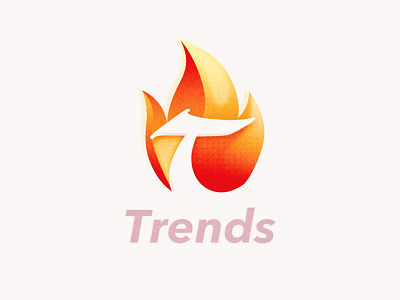 Trends app Concept Logo branding fire icon logo trends