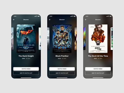 Movie app – Discover app app design clean design movie movie app ui user interface