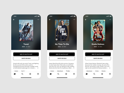 Movie app – Movie page app app design concept design imdb movie movie app ui user interface