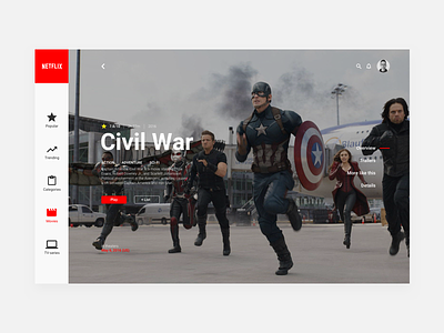 Netflix Redesign - Movies app minimal movies netflix redesign streaming tv-series ui ux web