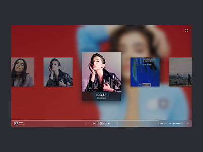 Fullscreen - Music Player app artist concept minimal music player redesign ui ux web