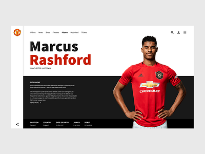 Player page - Man Utd Concept