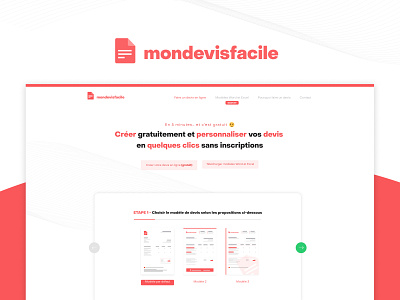 Branding @Mondevisfacile accounting app branding builder design document emoji flat identity illustrator invoice logo red saas software typography webdesign
