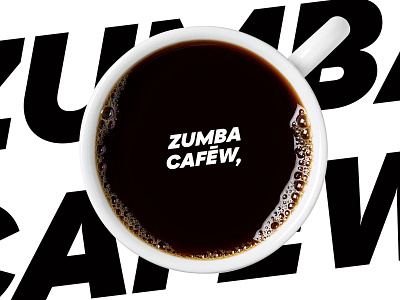 Zumba cafew black black and white brand branding cafe character coffee design flat identity illustration jul minimal zumba