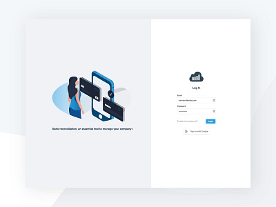 Log in art brand branding character clean connexion design flat identity illustration illustrator log in logo minimal saas typography ui ux vector website