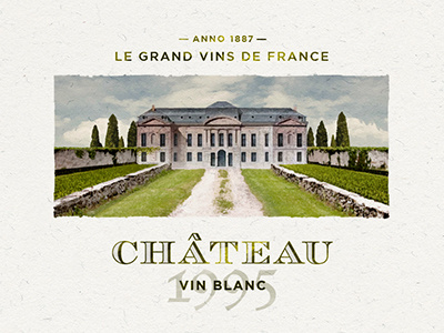 Logo Chateau for a wine label blanc bottle chateau green label paint rouge vector vin vino wijn wine