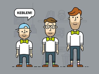 Bow-tie Friday Keblem! bow-tie cartoon concept designers digital dutch fourleaf friday illustration team