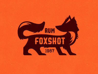 Foxshot Rum alcohol bottle brown drink dutch fox logo orange red rum shots whiskey