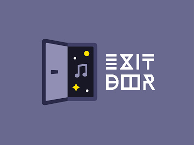 Logo Exit Door - Music and Video door dutch exit icon letter logo music space type video