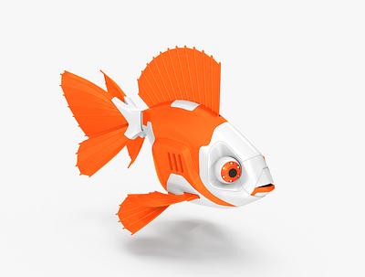 Gold Fish Robot 3D Model bot camera clownfish diving droid drone fish gold goldfish machine marine propeller robot spy submarine technology underwater vessel video