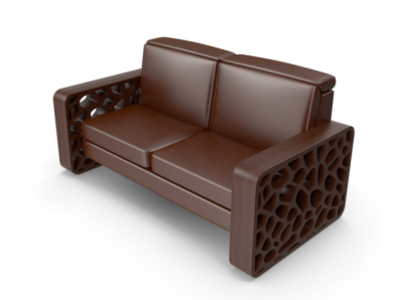 Porous Sofa Picture 360 brown cell cells furniture interior leather porous props sofa wood