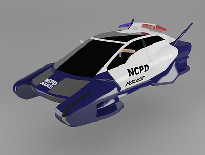 Flying Police Car 3D Model aero air car concept flying future futurist hover plane police sci fi space spaceship supercar vehicle
