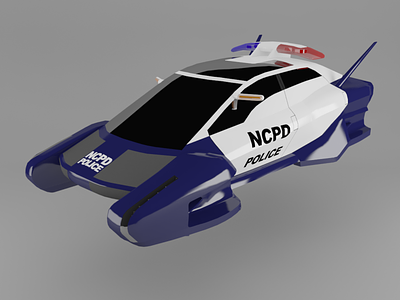 Flying Police Car 3D Model