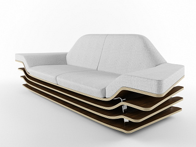 Sofa Unfolded 3D Model