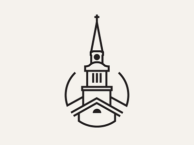 Steeple -Logo black and white church icon logo mark minimal steeple