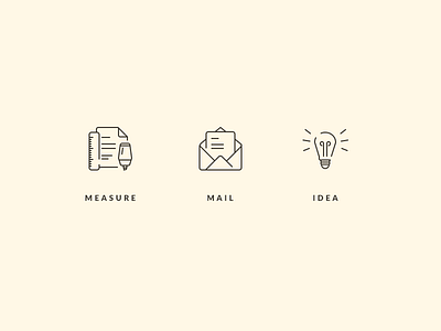 3 Simple Icons icon lamp mail measure paper umbrella