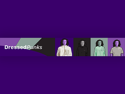 DressedPunks Banner binance bitcoin bnb branding btc coinbase design dressedpunks illustration interface logo movie spotify ui ux uı
