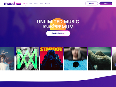 Muud Global - Unlimited Music design interface mobile music muud spotify ux uı web